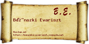 Bánszki Evariszt névjegykártya